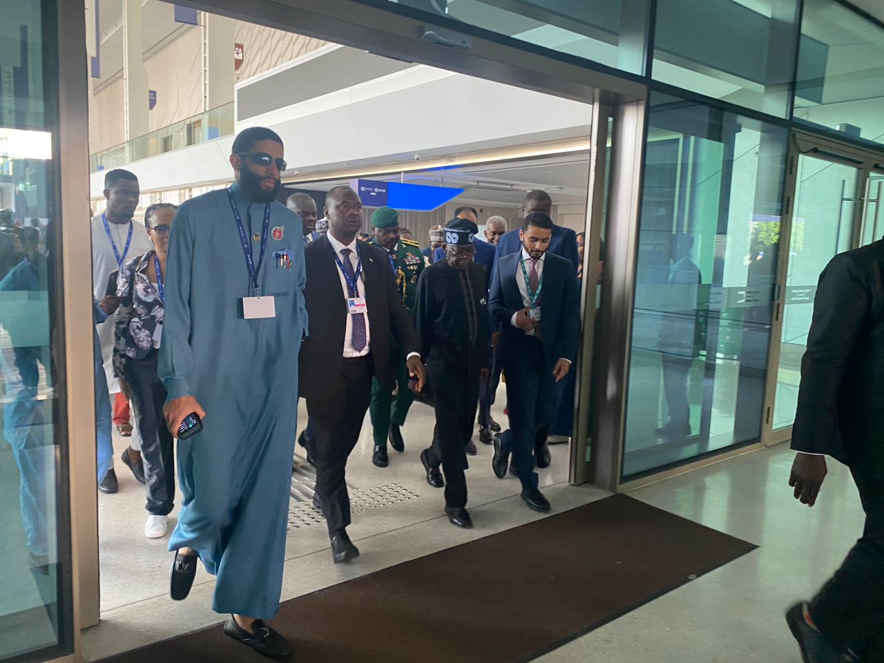 President Bola Tinubu and his entourage at COP28 in Dubai