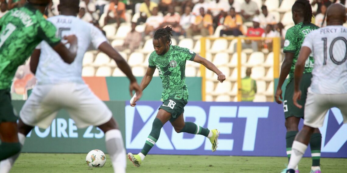 The Super Eagles stun South Africa's Bafana Bafana. [PHOTO CREDIT: Official X handle of NFF | https://x.com/NGSuperEagles/status/1755290379769786636?s=20]