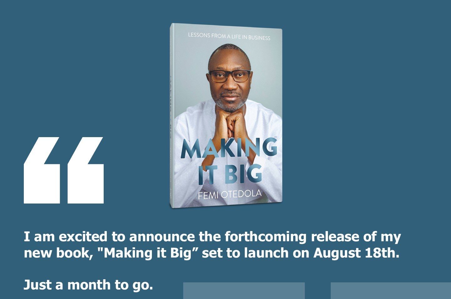 Making It Big: Femi Otedola reveals title, release date of upcoming memoir