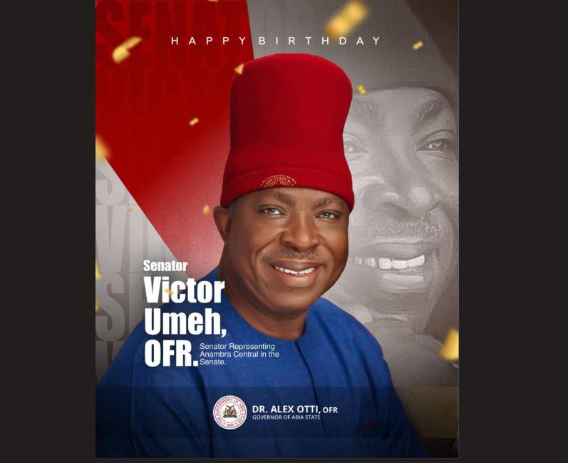 Gov Otti felicitates with Senator Victor Umeh on birthday