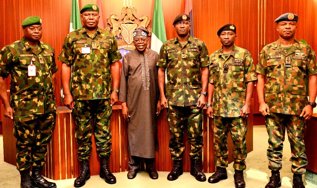 Tinubu meets new service chiefs