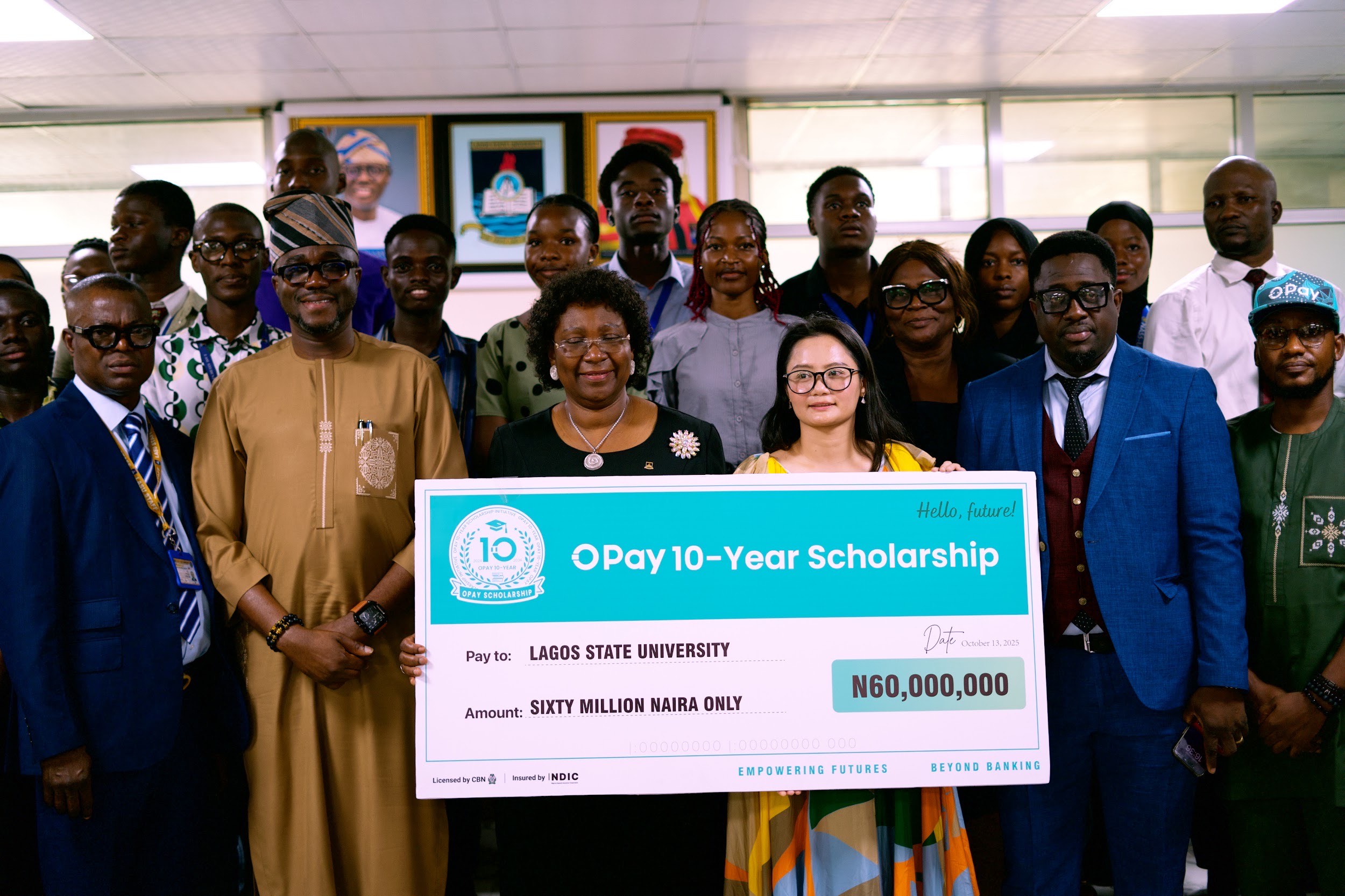 Lagos State University joins beneficiaries of OPay’s ₦1.2bn 10-Year Scholarship Programme
