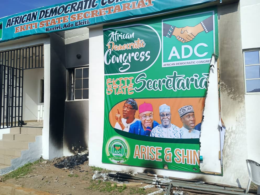 Hoodlums set Ekiti ADC secretariat ablaze, disrupt party excos’ inauguration