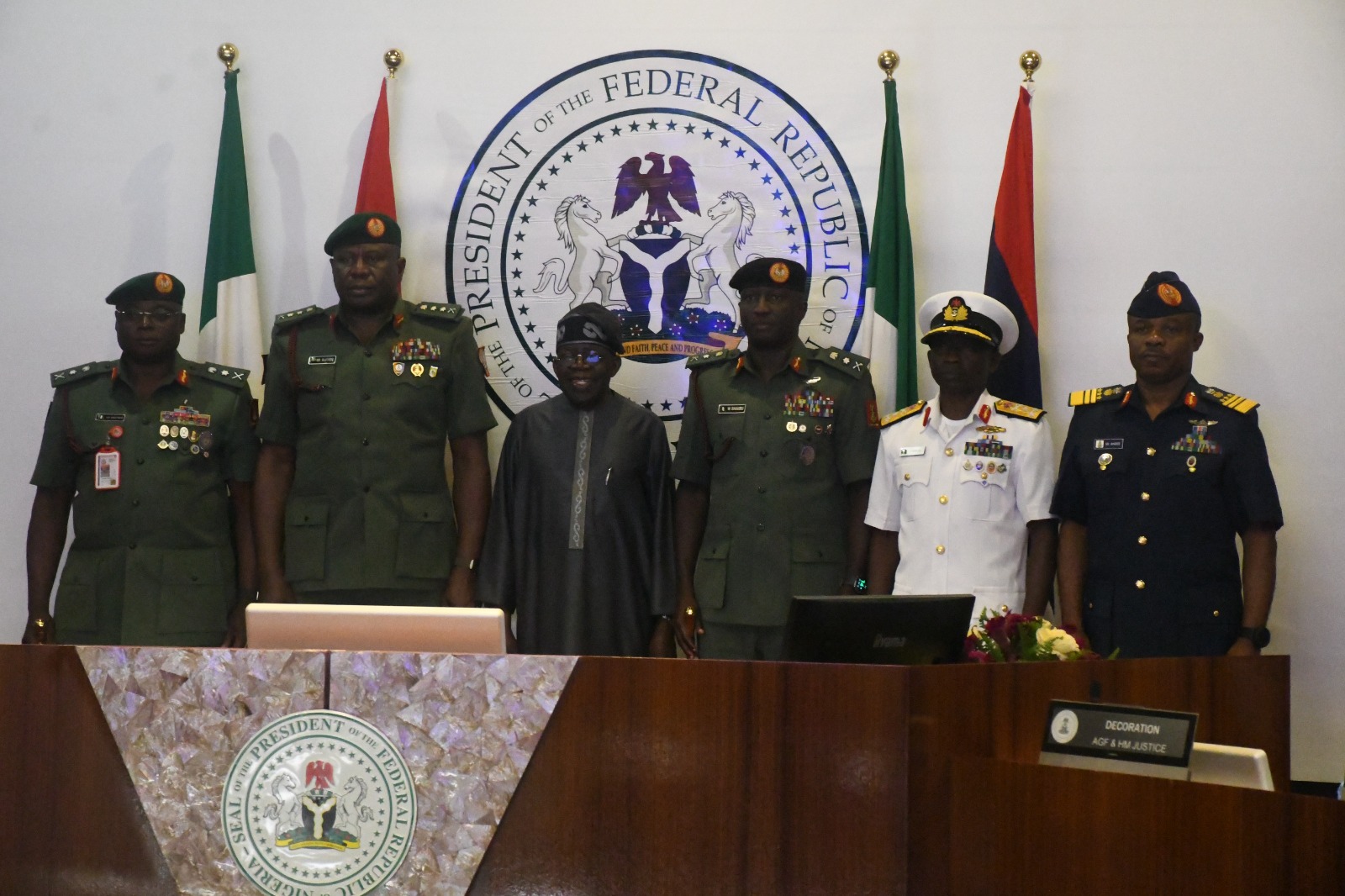 Tinubu decorates Nigeria’s new military chiefs with new ranks