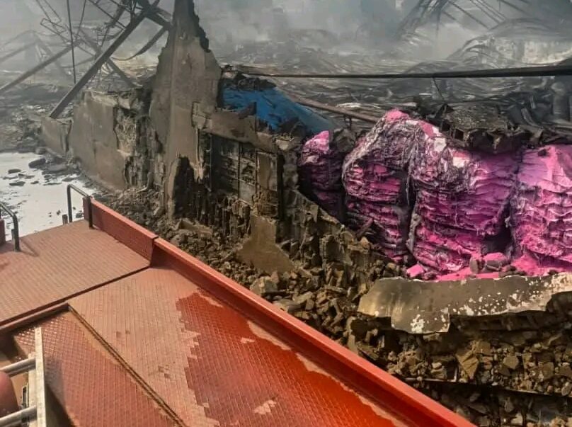 Lagos Fire Service contains warehouse fire at industrial area