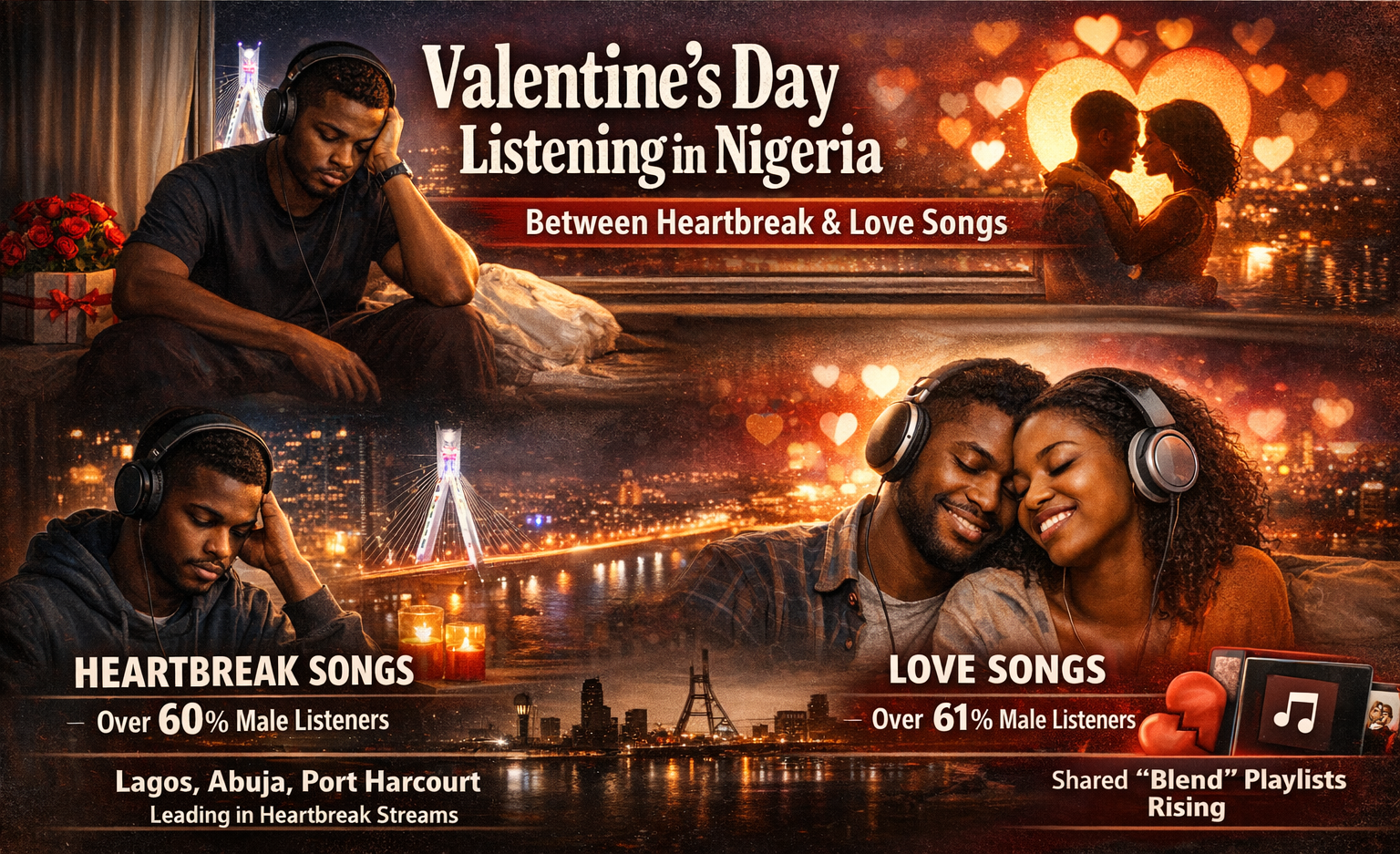 Over 60 per cent of Lagos, Abuja, Ibadan men streamed heartbreak songs around Valentine’s Day — Spotify