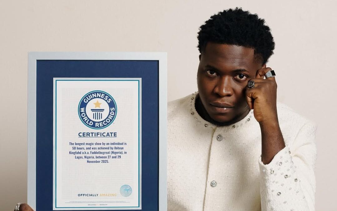 Nigerian breaks Guinness World Record for longest magic show by individual