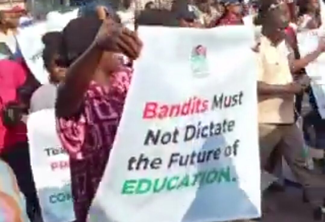 Oyo School Abduction: Teachers stage solidarity rally in Lagos, demand rescue of pupils, colleagues