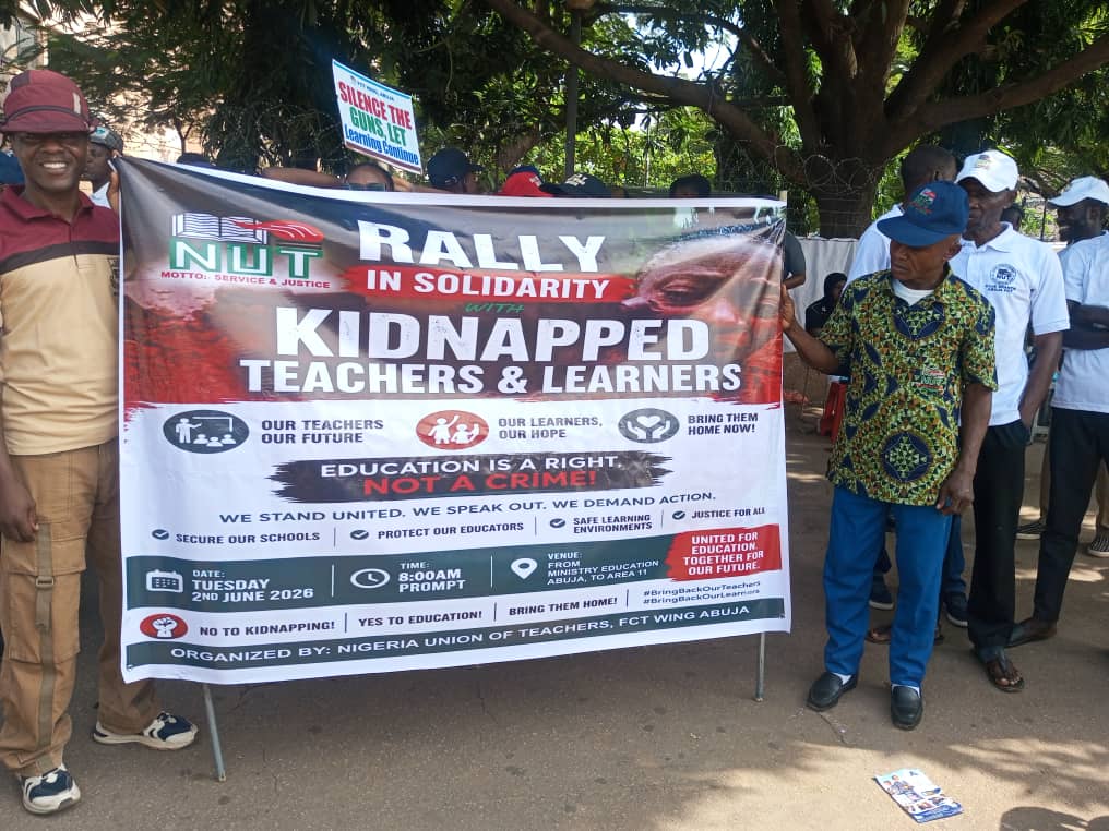Oyo Abduction: Teachers protest in Abuja, demand improved security in schools