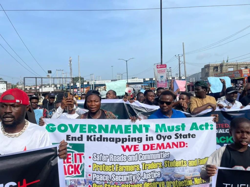 Oyo Abduction: Take-It-Back Movement protests kidnapping of pupils, demands action on insecurity