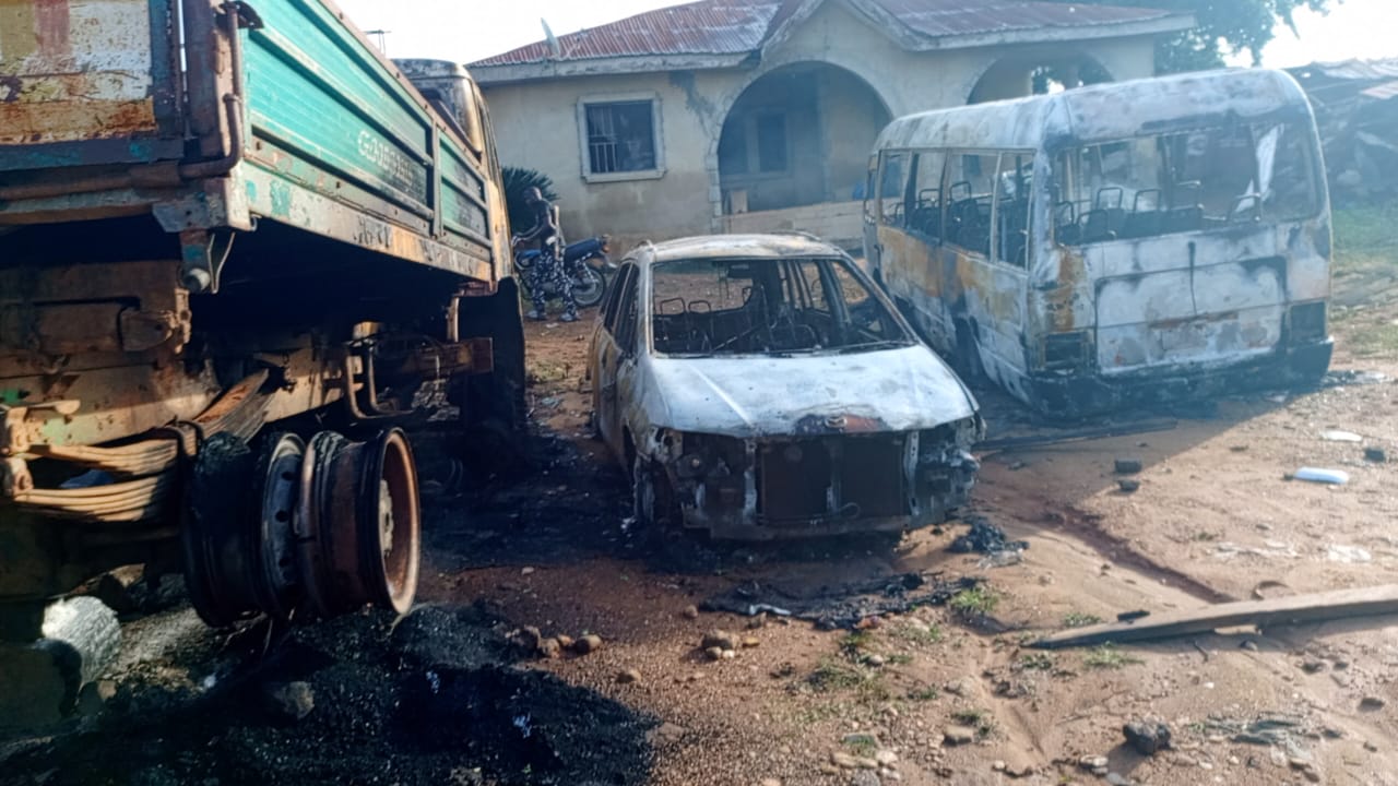Two police officers injured as attackers set Ekiti police station ablaze
