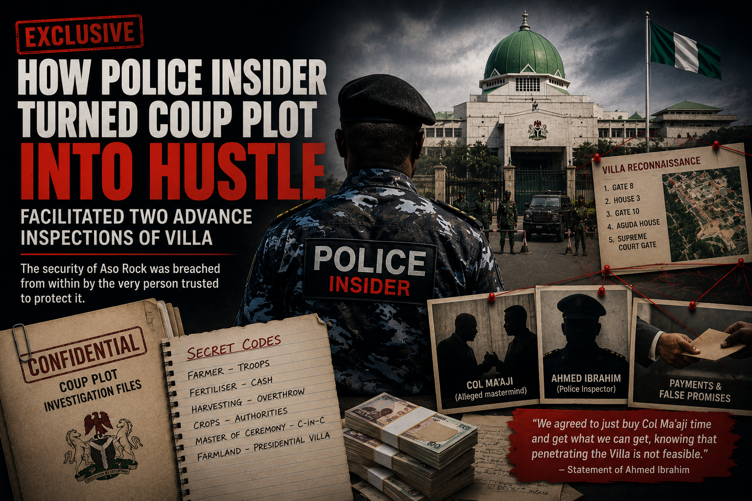 EXCLUSIVE: How police officer guarding Villa gates scammed alleged coup plotters, facilitated advance inspections