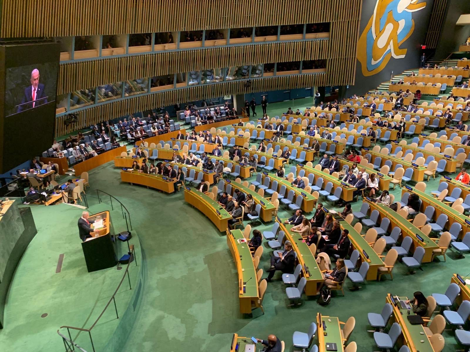 Delegates walk out as Netanyahu addresses UNGA