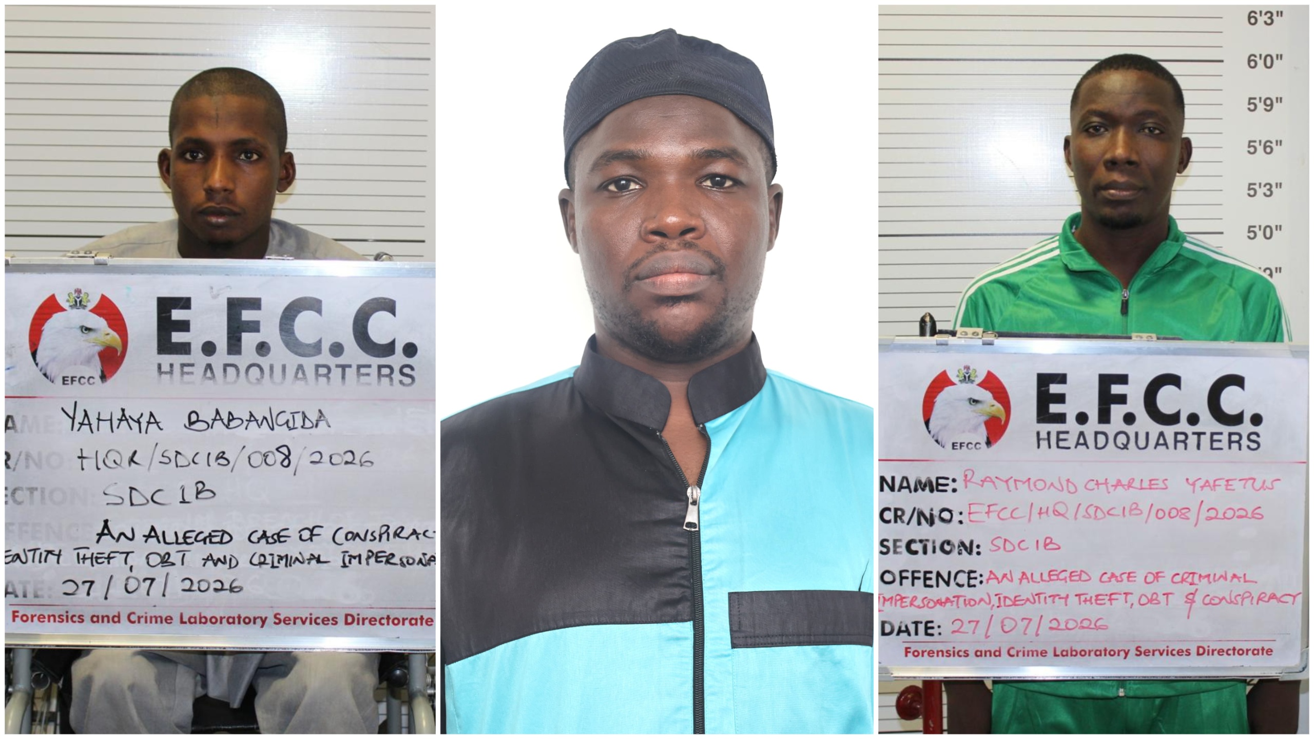 EFCC arraigns three for allegedly impersonating Tunde Ednut, ₦18.2 million fraud in Abuja