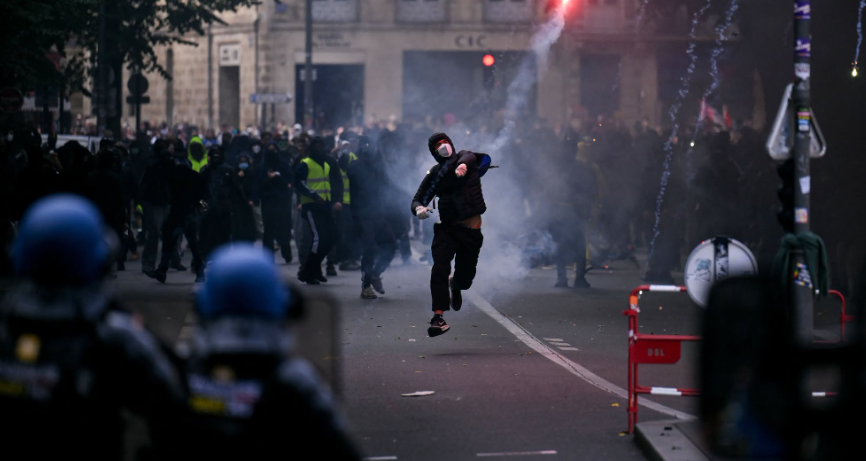 Mass protests turn violent in France, spread across Europe