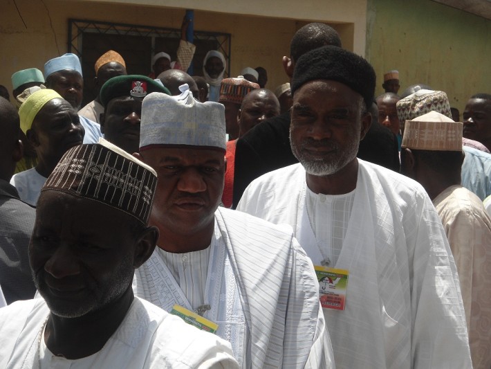 Mr. Nyako queues to vote at the congress